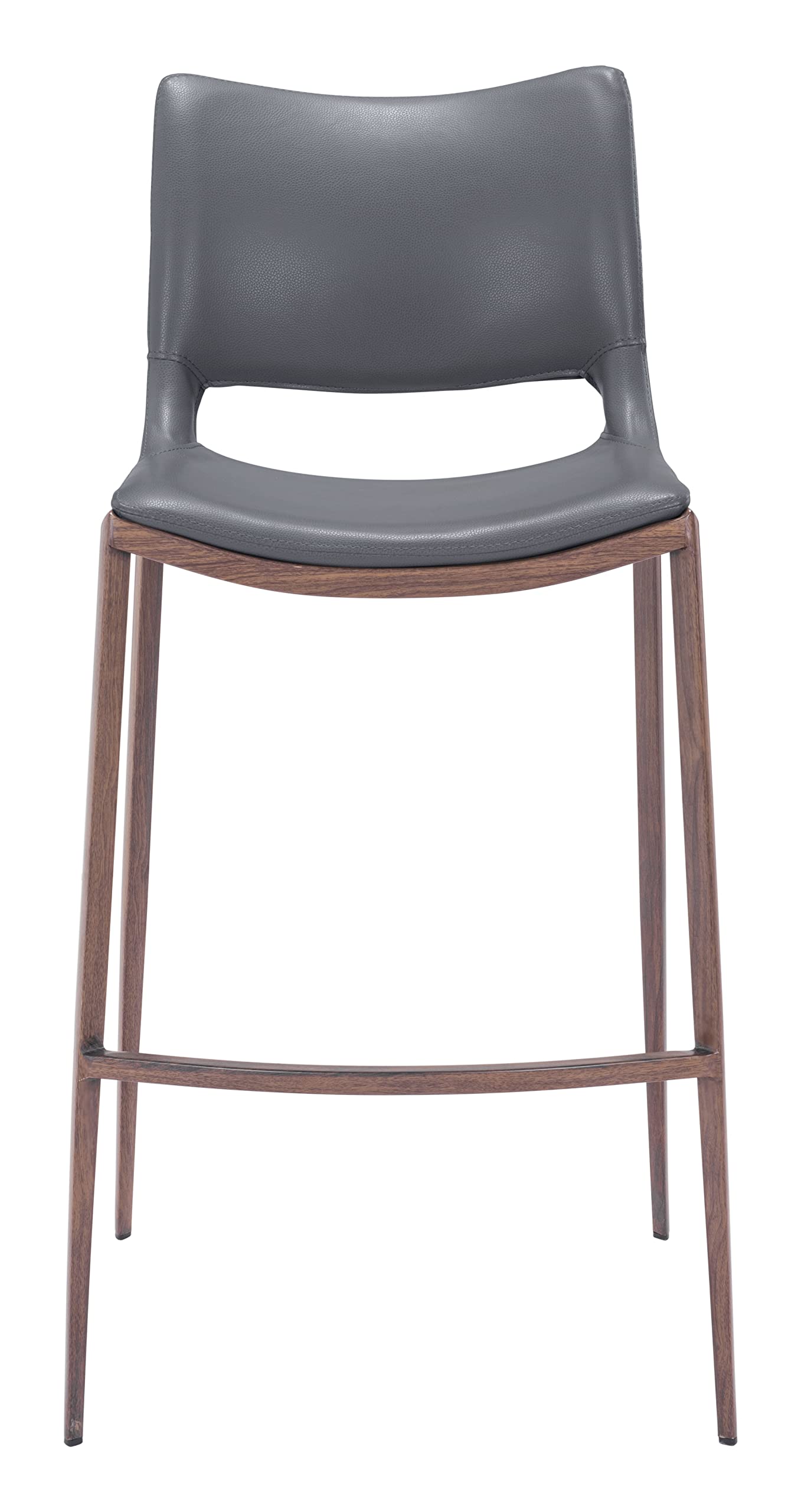 Zuo Ace Barstool Dark Gray & Walnut