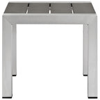 Modway Shore Aluminum Outdoor Patio Side Table In Silver Gray