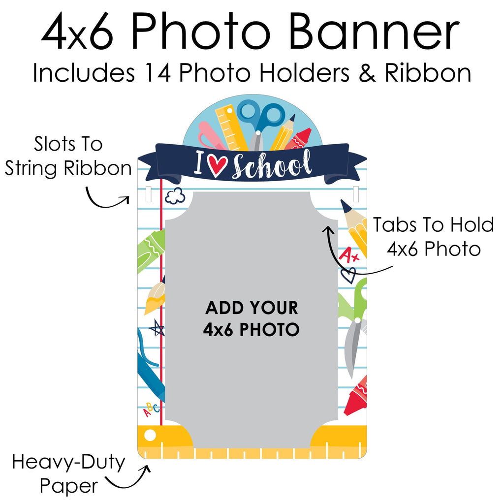 Big Dot of Happiness Back to School Photo Banner Multicolored Paper, Ribbon BD5663phb
