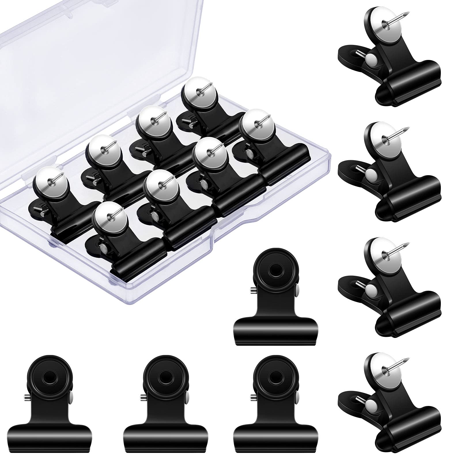 Sabary 30 Pieces Push Pins Clips Bulldog Thumbtack Clips Plastic Push Pins With Clips For Cork Board Bulletin Boards And Photo W