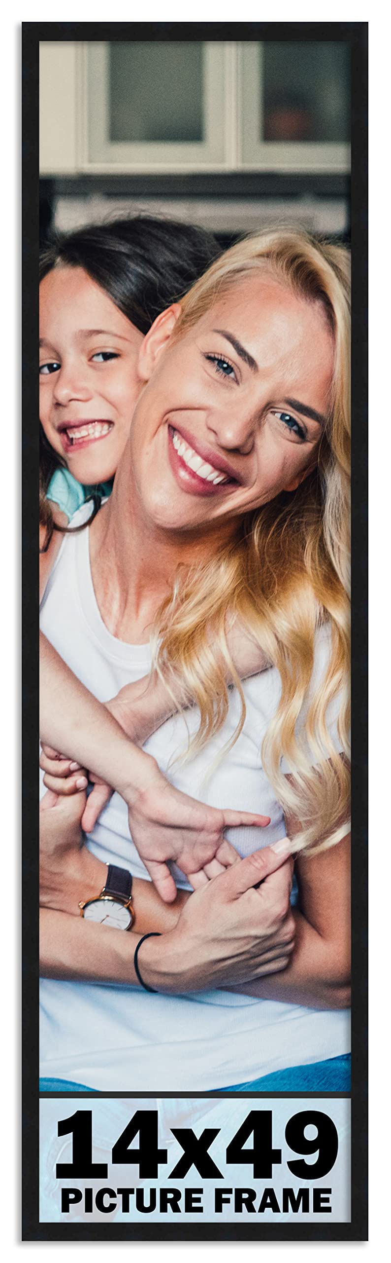 14x49 Frame Black Picture Frame - Complete Modern Photo Frame Includes UV Acrylic Shatter Guard Front, Acid Free Foam Backing Bo
