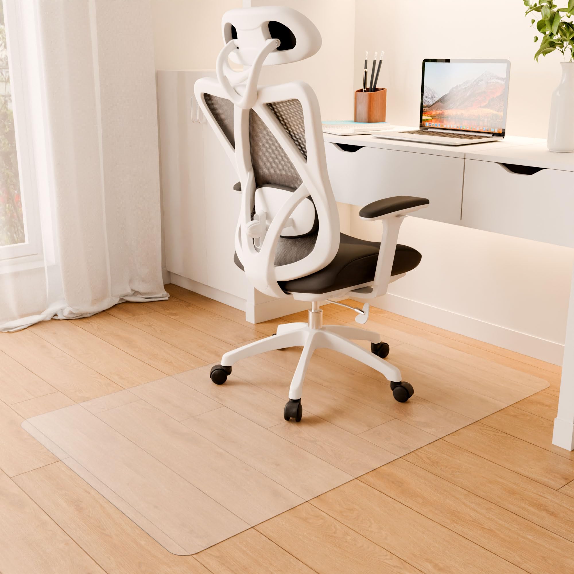 Futurwit Large Office Chair Mat For Carpeted Floors, 36' X 60' Low Pile Carpet Protector For Desk Chair, Easy Glide Transparen