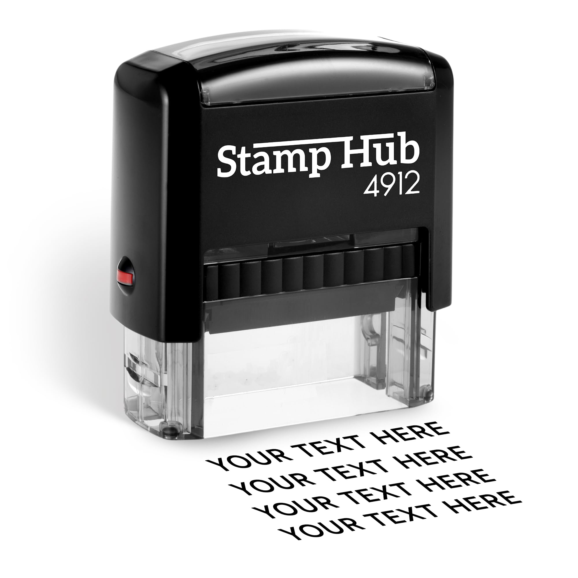 Stamp Hub Self Inking Personalized Stamp - Up To 4 Lines, Custom Return Address, Customizable Office Name Rubber - Easy To Chang