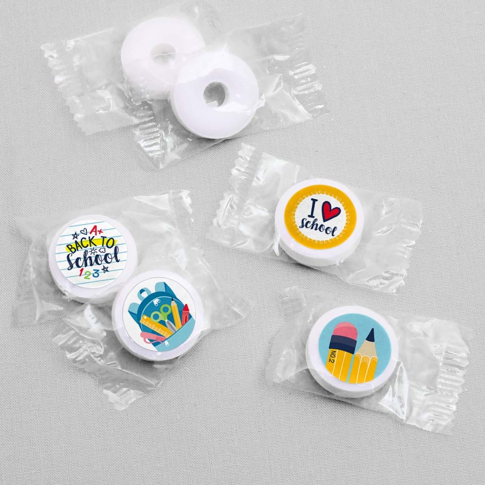 Big Dot Of Happiness Back To School - First Day Of School Classroom Decorations Round Candy Sticker Favors - Labels Fit Chocolat