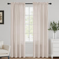 Natural Linen Blended Curtains Rod Pocket Window Treatment Panels Light Filtering Window Panels/Drapes for Bedroom/Living Room,S