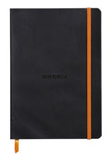 Rhodia 117402C - Black Flexible Notebook - A5 - Lined - 160 Pages - Clairefontaine Ivory Paper 90 G/M - Bookmark, Elastic Closur