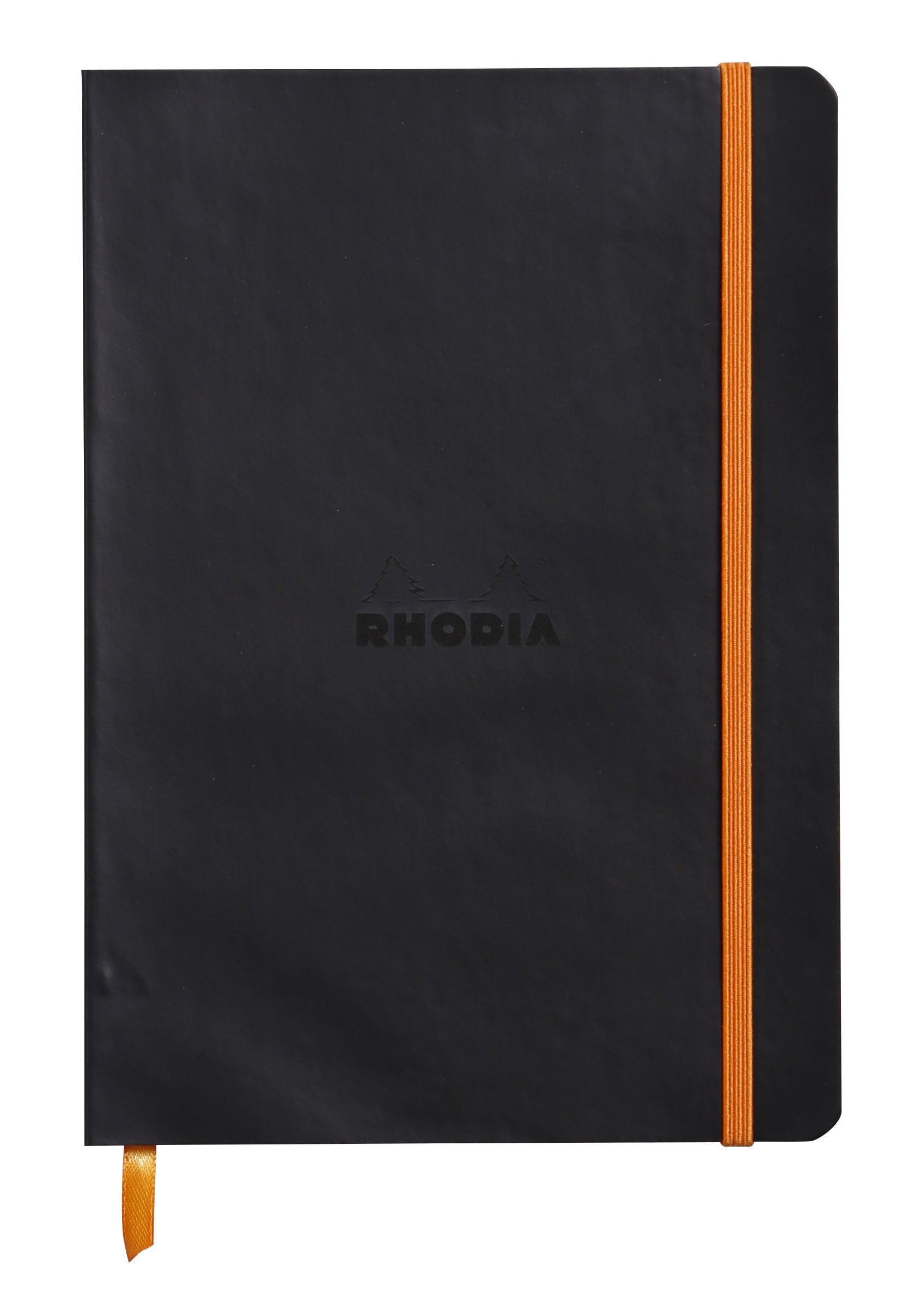 Rhodia 117402C - Black Flexible Notebook - A5 - Lined - 160 Pages - Clairefontaine Ivory Paper 90 G/M - Bookmark, Elastic Closur