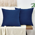 Grineed Throw Pillow Covers Decorative Velvet Set Of 2 18X18 Inch Pillow Covers, Soft Navy Blue Pillowcases For Couch Sofa Bed L