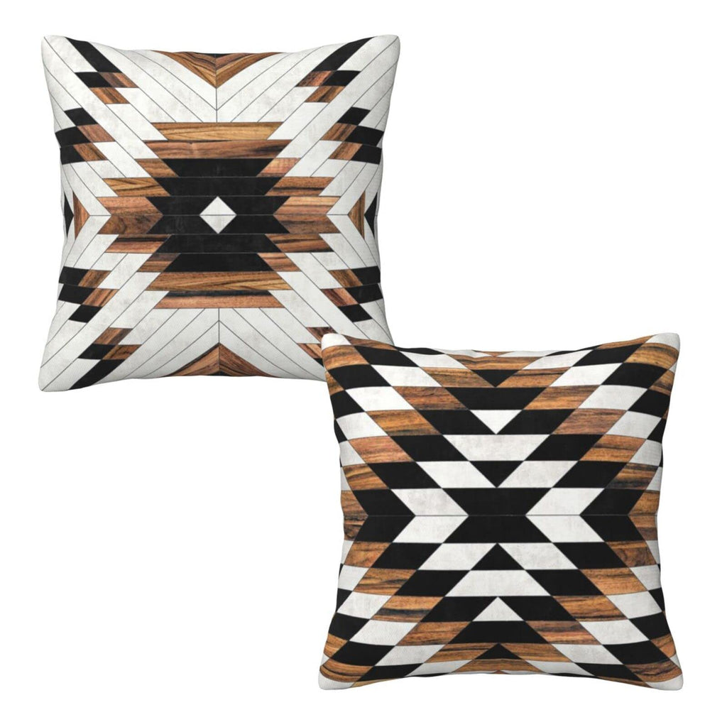 Tribal Aztec Western Wooden Native American Indian Farmhouse Throw Pillow Covers 18X18 In Pillow Case Soft Cushion Pillow Covers
