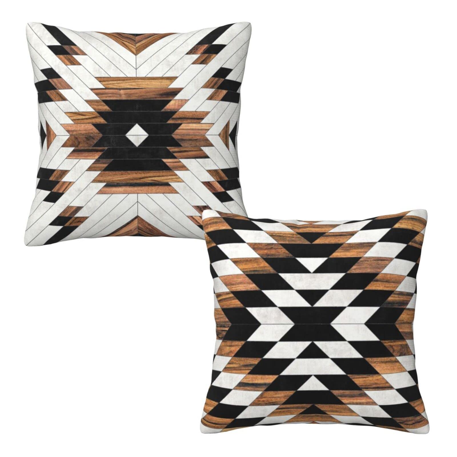 Tribal Aztec Western Wooden Native American Indian Farmhouse Throw Pillow Covers 18X18 In Pillow Case Soft Cushion Pillow Covers