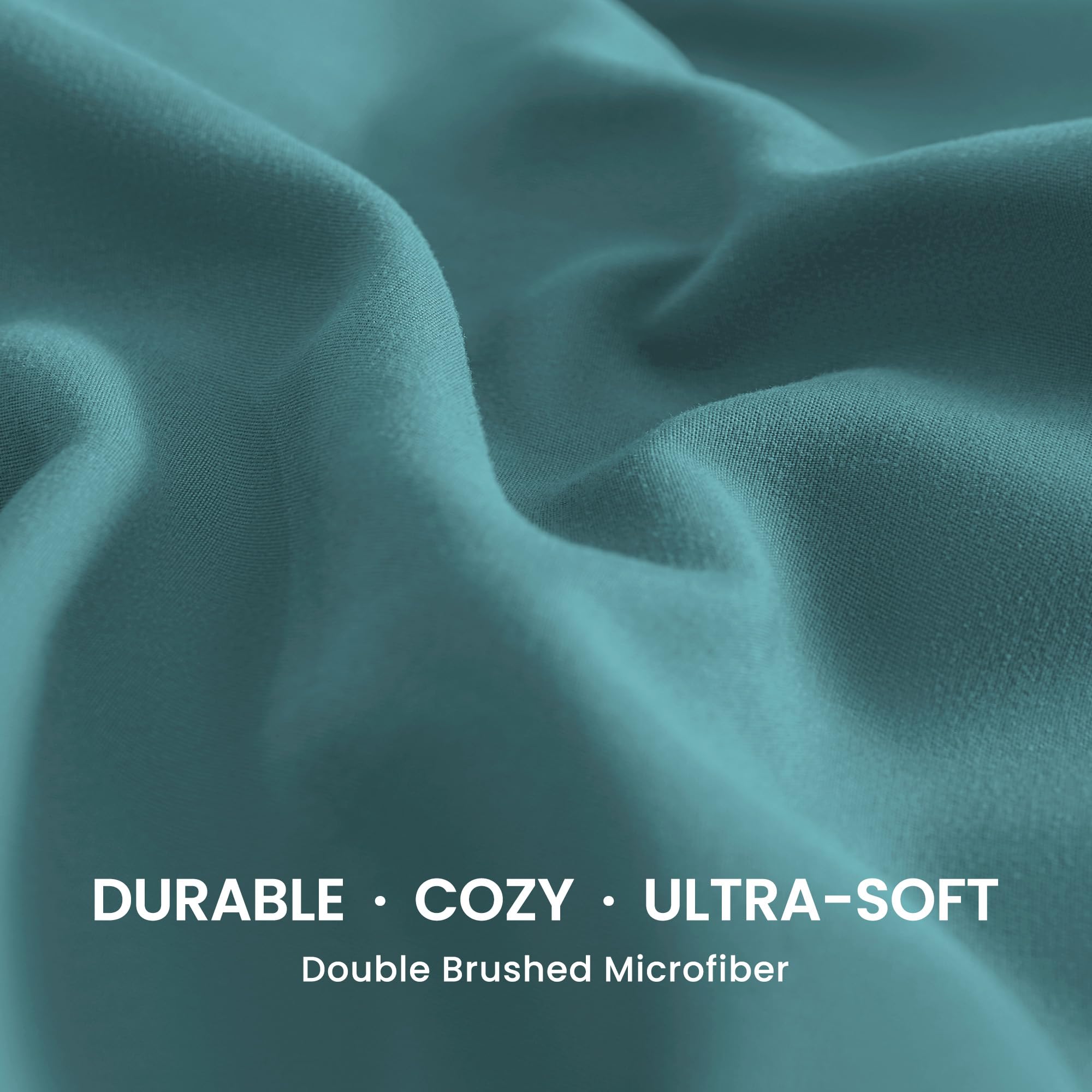 Sleep Zone Nanotex Super Soft Cooling Twin Bed Sheets Set For Kids 3 Piece - Easy Care Fitted Flat Sheet & Pillowcase Sets - Wrinkle Free, Fade Resistant, Deep Pocket 16' (Teal, Twin)