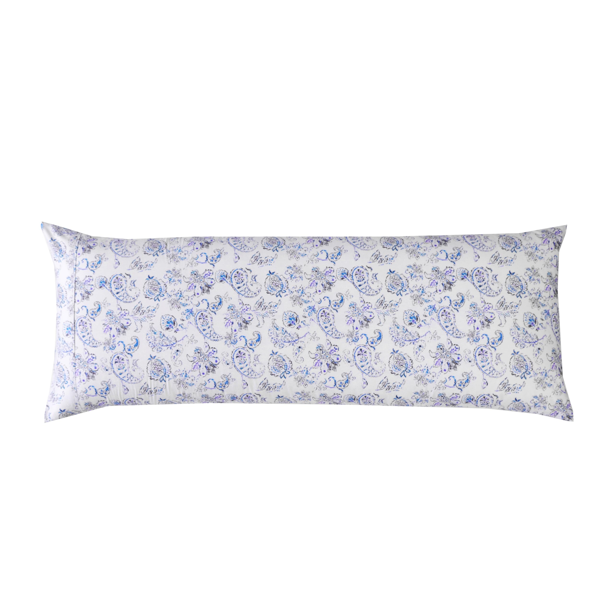 Elegant Comfort Ultra Soft 1-Piece Set Floral Print Pillowcases - 1500 Premium Hotel Quality Microfiber, Soft And Smooth Hidden Zipper Closure 1-Piece Pillow Covers - Body Pillowcase, Paisley Indigo