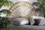 Baxton Studio Devereaux Modern Bohemian Natural Brown Rattan Queen Size Standalone Headboard