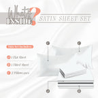 Elegant Comfort Luxurious 4-Piece Silky Satin Sheet Set, Skin And Hair Friendly, Wrinkle, Fade, Stain Resistant With Deep Pockets Fitted Sheet, Cooling Soft Satin Sheet Set, Twin Xl, White