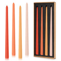 Fall Taper Candles 12 Tall Orange Peach Ombre Colored Candlesticks Set of 4 | Unscented 3/4 inch Diameter Candle Sticks| Candl