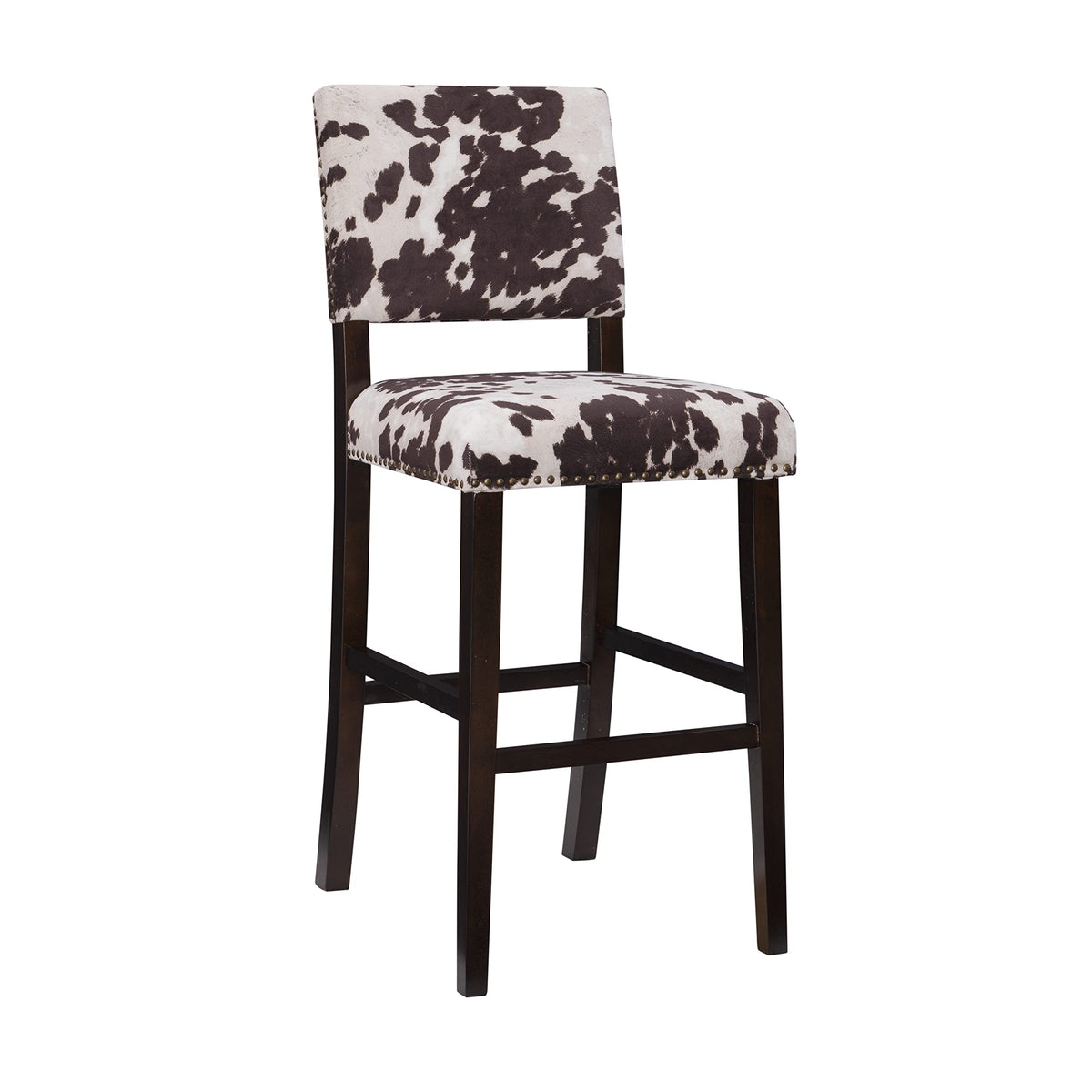 Linon Udder Madness Corey Bar Stool, 19'W X 22.5'D X 44.75'H, Brown