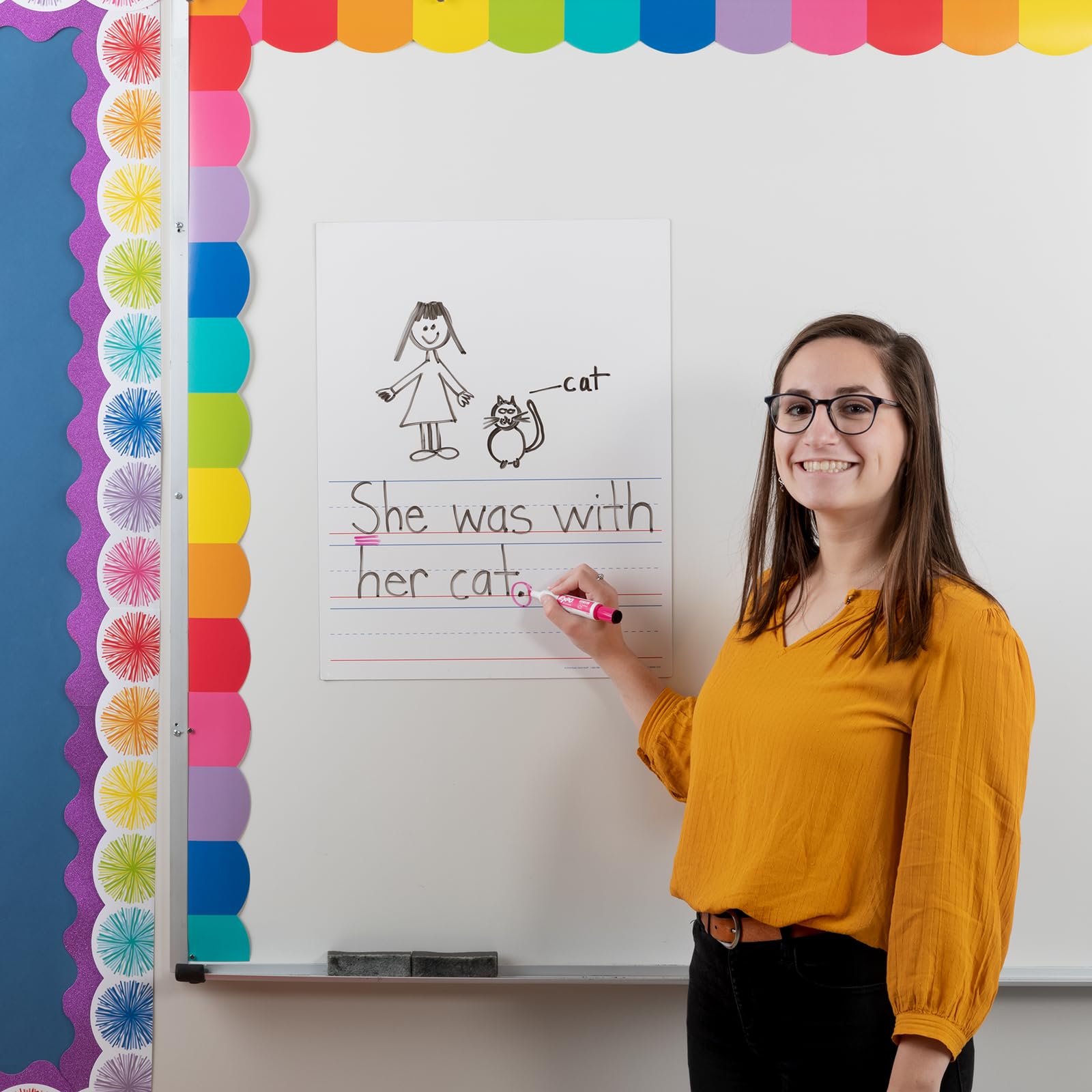 Really Good Stuff Jumbo Dry Erase Magnetic Draw And Write Page - 1 Sheet, 17' X 22' | For Whiteboard Or Fridge, Classroom Esse