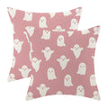 Halloween Decor Pillow Covers 18X18 Set Of 2 Pink Cute Ghost Throw Pillow Covers Halloween Decoration Pillow Covers For Hallowee