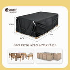 Cosfly Waterproof Patio Furniture Set Covers Durable, Outdoor Table And Chair Covers Rectangular Large - Fits Up To 90L X 64W X 27.5H Inches(Black)