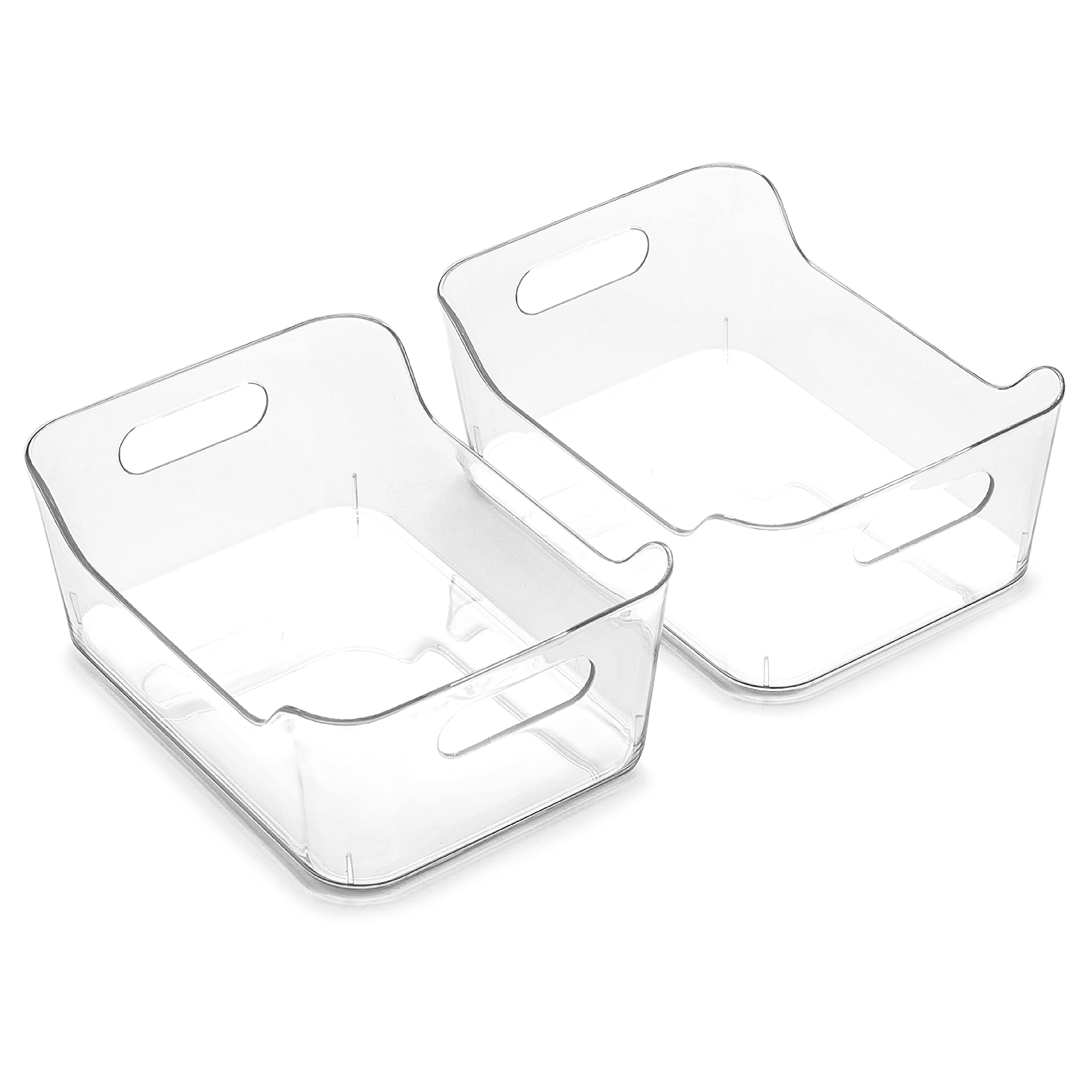 BINO | The SOHO Collection Plastic Storage Bins, X-Small - 2 Pack, Clear | Pantry and Fridge Organizer Containers, Kitchen Cabin