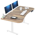 VIVO Electric 63 x 32 in Standing Desk, Memory Height Adjustment, 1B Series, Holds 220 lbs, Reclaimed Wood Top White Frame, DESK
