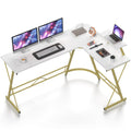 Mr Ironstone 63' L Shaped Gaming Desk, Corner Computer Desk, Home Office Writing Desk With Sturdy Monitor Shelf, Spacious L Shaped Desk Workstation, Easy To Assemble, Laminate Marble