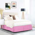 Nestl Light Pink Bed Skirt Cal King Size - Cal King Bed Skirt 14 Inch Drop - Brushed Microfiber Bed Skirts - Hotel Quality Pleat