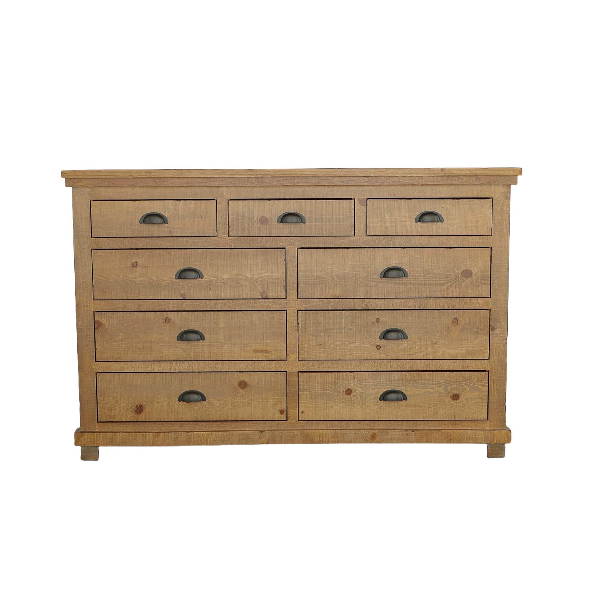 Progressive Furniture Willow Drawer Dresser, 66&quot; X 20&quot; X 44&quot;, Distressed Pine