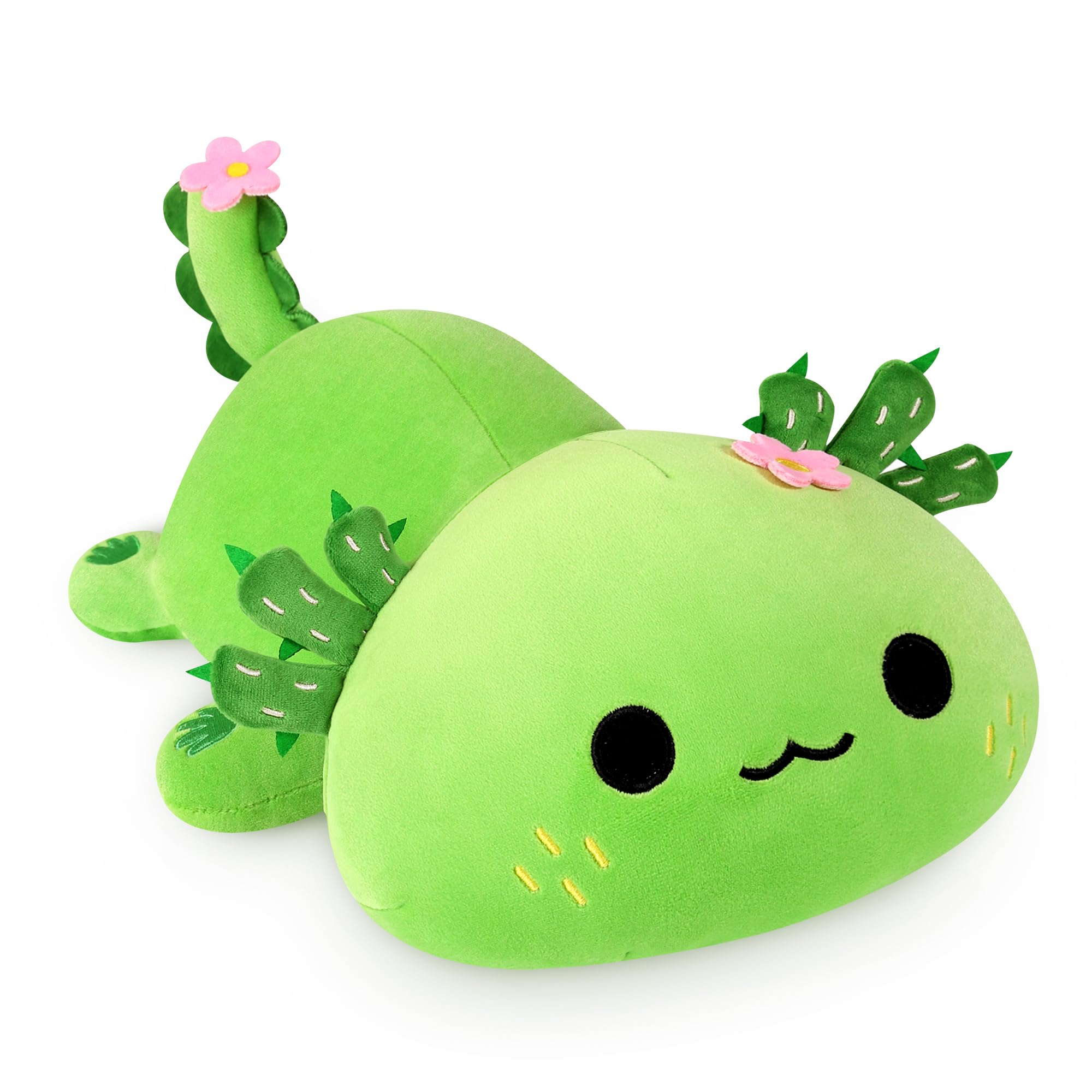 Onsoyours Cute Axolotl Plush, Soft Stuffed Animal Salamander Plush Pillow, Kawaii Plushie Toy For Kids (Axolotl Cactus, 13 ')