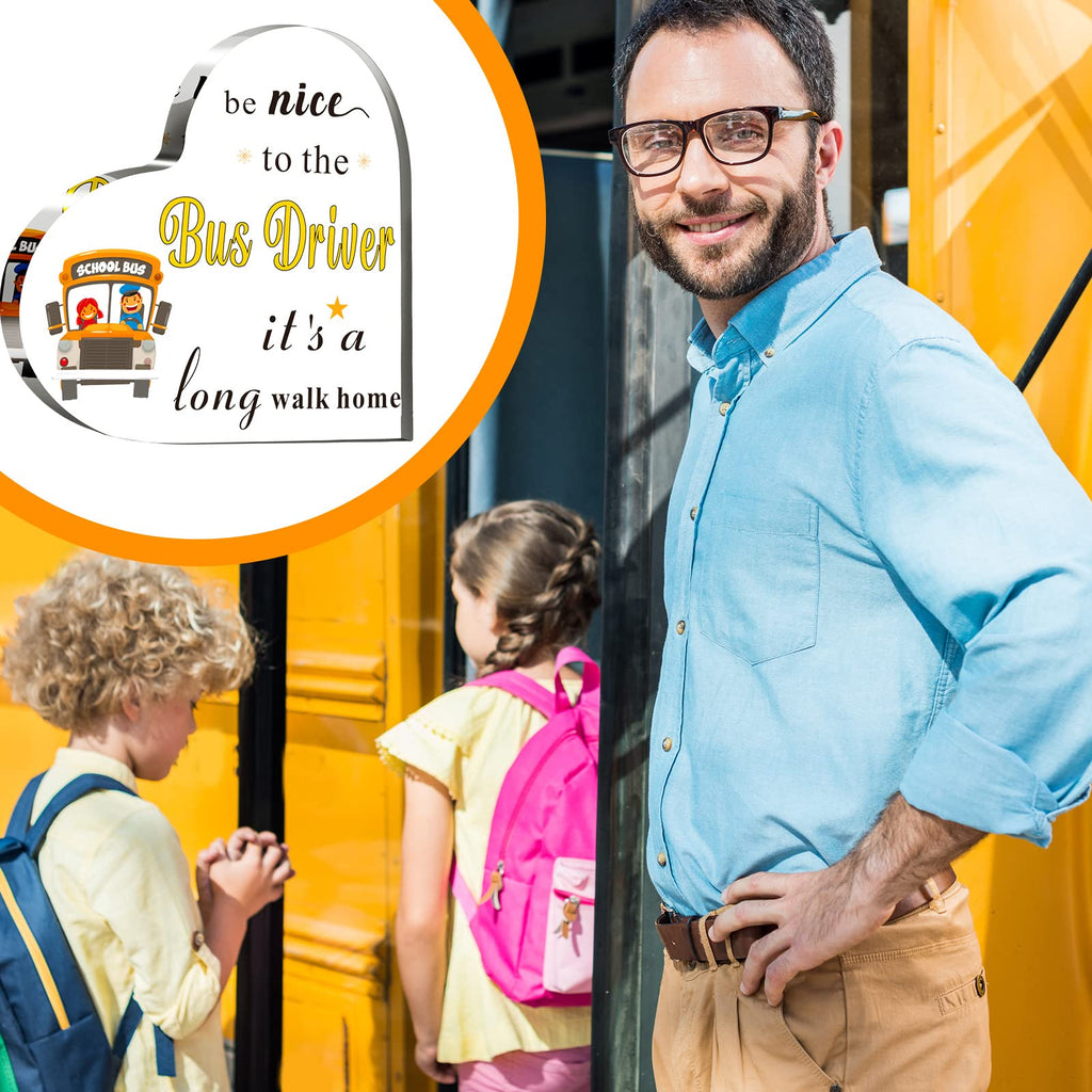 School Bus Driver Appreciation Gifts For Men Women Acrylic Heart Appreciation Back To School Gifts Bus Driver Gifts Graduation B