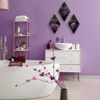 3 Pcs Purple Wall Decor Inspirational Purple Rose Bathroom Decor Wooden Purple Wall Art Office Wall Decor With Accept Let Go Hav