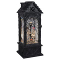 Wondise Halloween Projection Snow Globe with Timer, Battery Operated Spinning Water Glittering Skull Statue Lantern Globe for Ha
