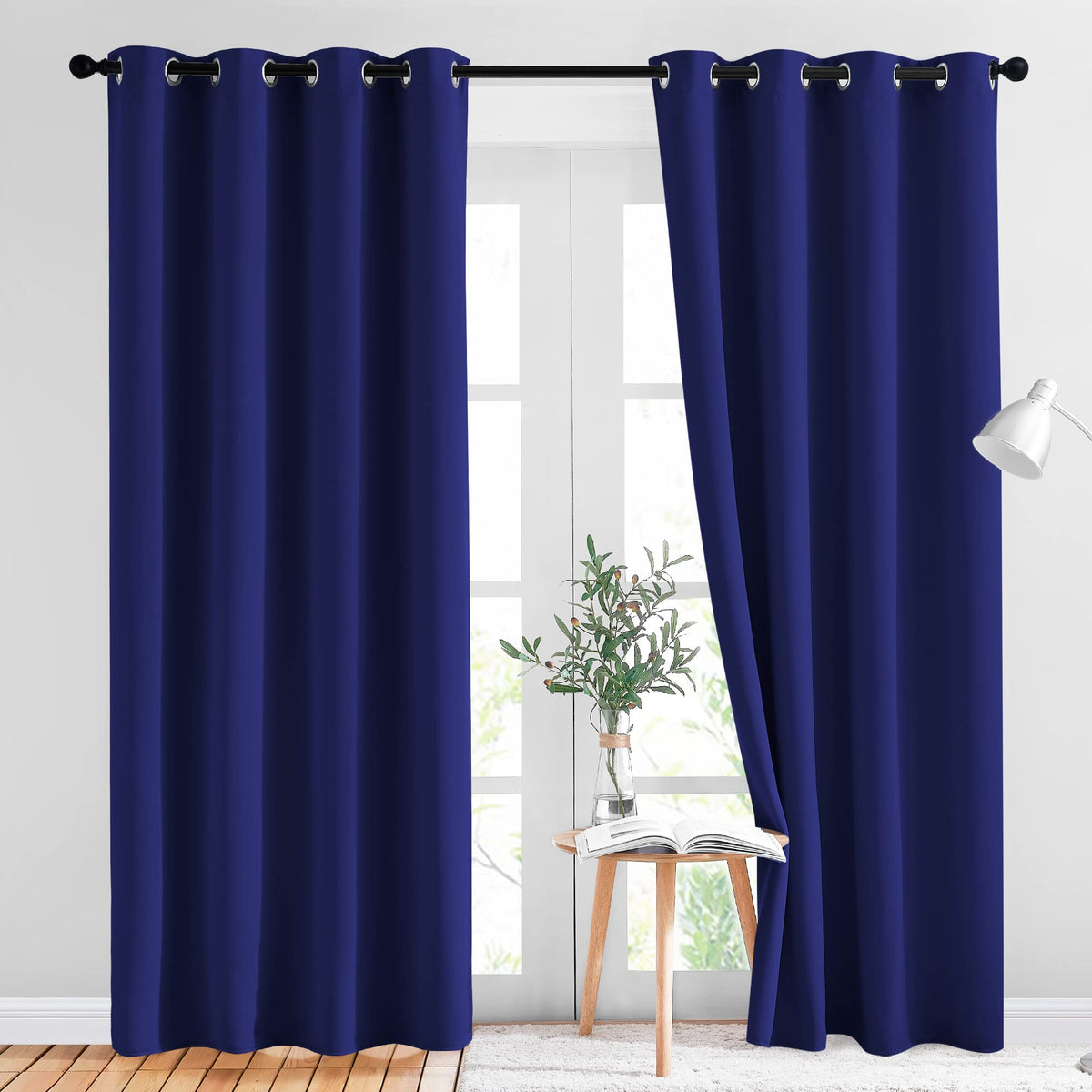 Nicetown Blackout Curtain Panels 84 - Window Treatment Energy Saving Thermal Insulated Solid Grommet Blackout Drapes For Living