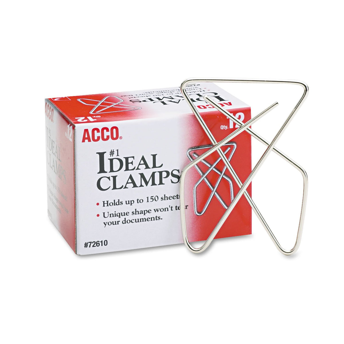 Ideal Clamps, Steel Wire, Large, 2-5/8', Silver, 12/Box