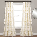 Lush Decor Kemmy Window Curtain Panel (Single Panel), 95 L x 52 W, Ivory