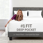 Extra Deep Pocket Full Bed-Sheets - 4-Piece Includes: 18   -21    Inch Super Extra Deep Pocket Fitted Sheet - Oversize Flat Shee
