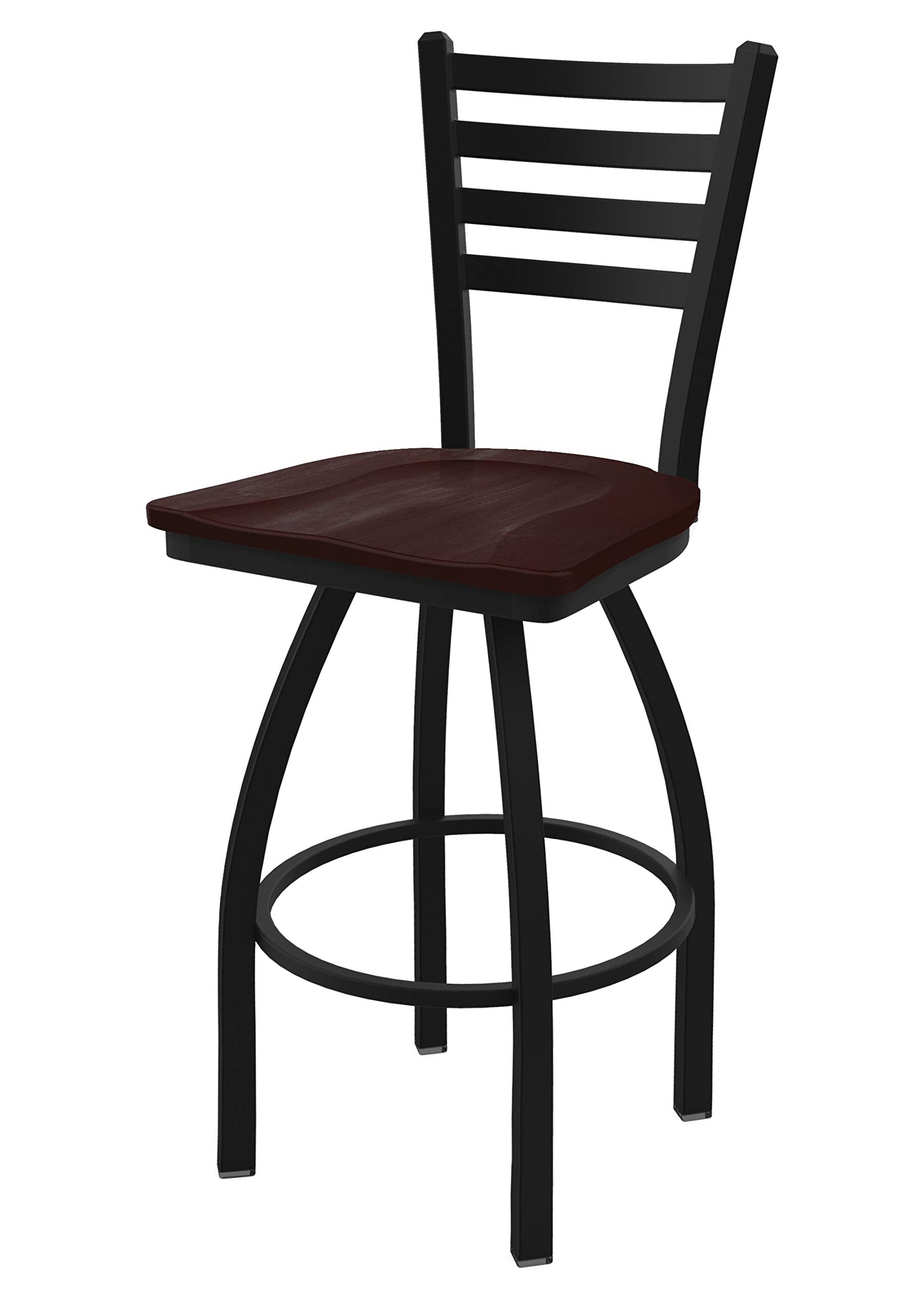 410 Jackie 25 Swivel Counter Stool with Black Wrinkle Finish and Dark Cherry Maple Seat