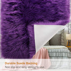 Lochas Soft Fluffy Faux Fur Rugs For Bedroom Bedside Rug 4X6, Washable Furry Area Rug Carpet For Living Room Dorm Floor, Durable