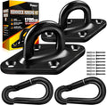 [Upgraded] 1700 Lb Capacity 2Pcs M10 Stainless Steel Pad Eye Hooks+2Pcs 10Mm Snap Hook + 8Pcs Heavy Duty Screws For Hammock Hang