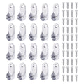 uxcell Zinc Alloy Oval Closet Rod End Supports, 0.75 Dia Wardrobe Rod Flange Bracket Support with Screws for Hanging Clothes, S