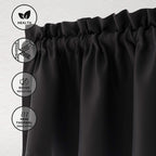 Hiasan Black Valance Curtains Blackout Rod Pocket Window Curtain Valances For Kitchen, 52 X 18 Inches Length, 1 Panel