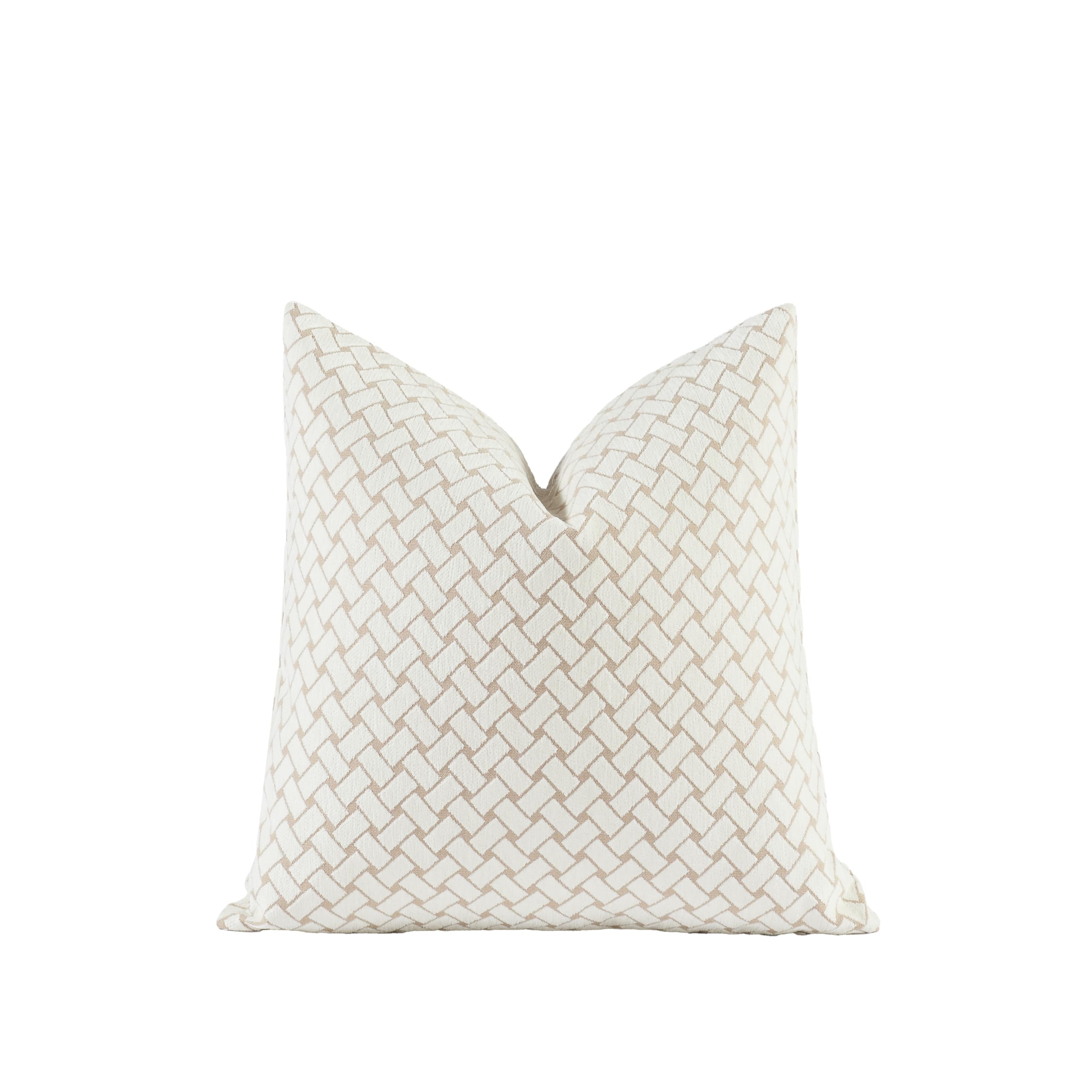 Croker Horse 2025 New 22X22' Inches Throw Pillow Cushion Covers - Woven Grid Beige Color Chenille Jacquard Embroidery Luxury Mo