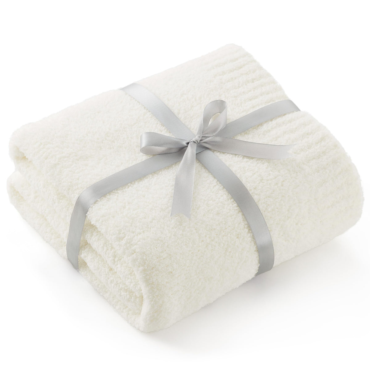 Bedsure Super Soft Knit Throw Blanket - Warm Cozy Reversible Cream Blanket, Fluffy Fuzzy Plush Lightweight Blanket For Couch Sof
