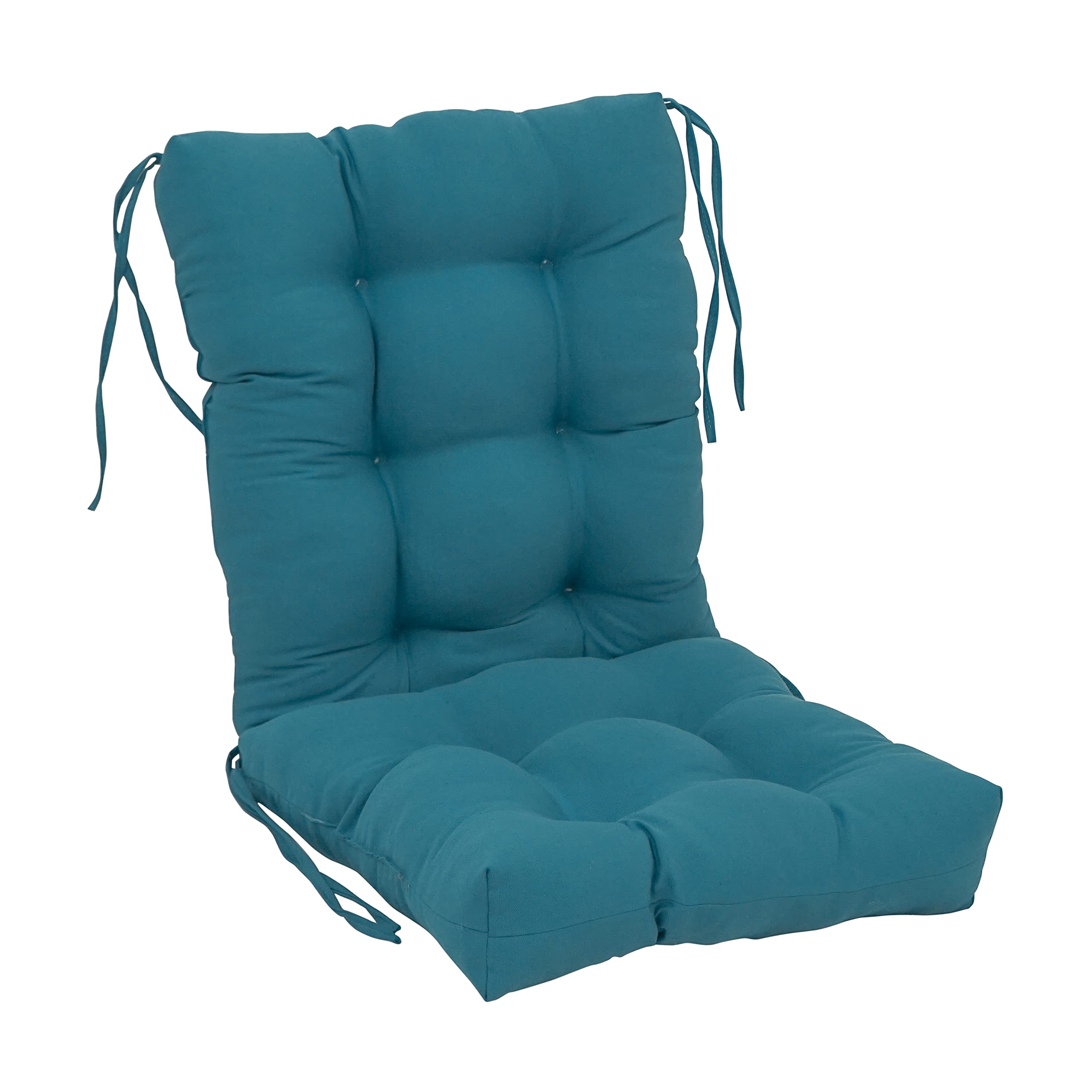 Blazing Needles 18 38-inch Twill Seat/Back Tufted Chair Cushion, 18 x 38, Indigo