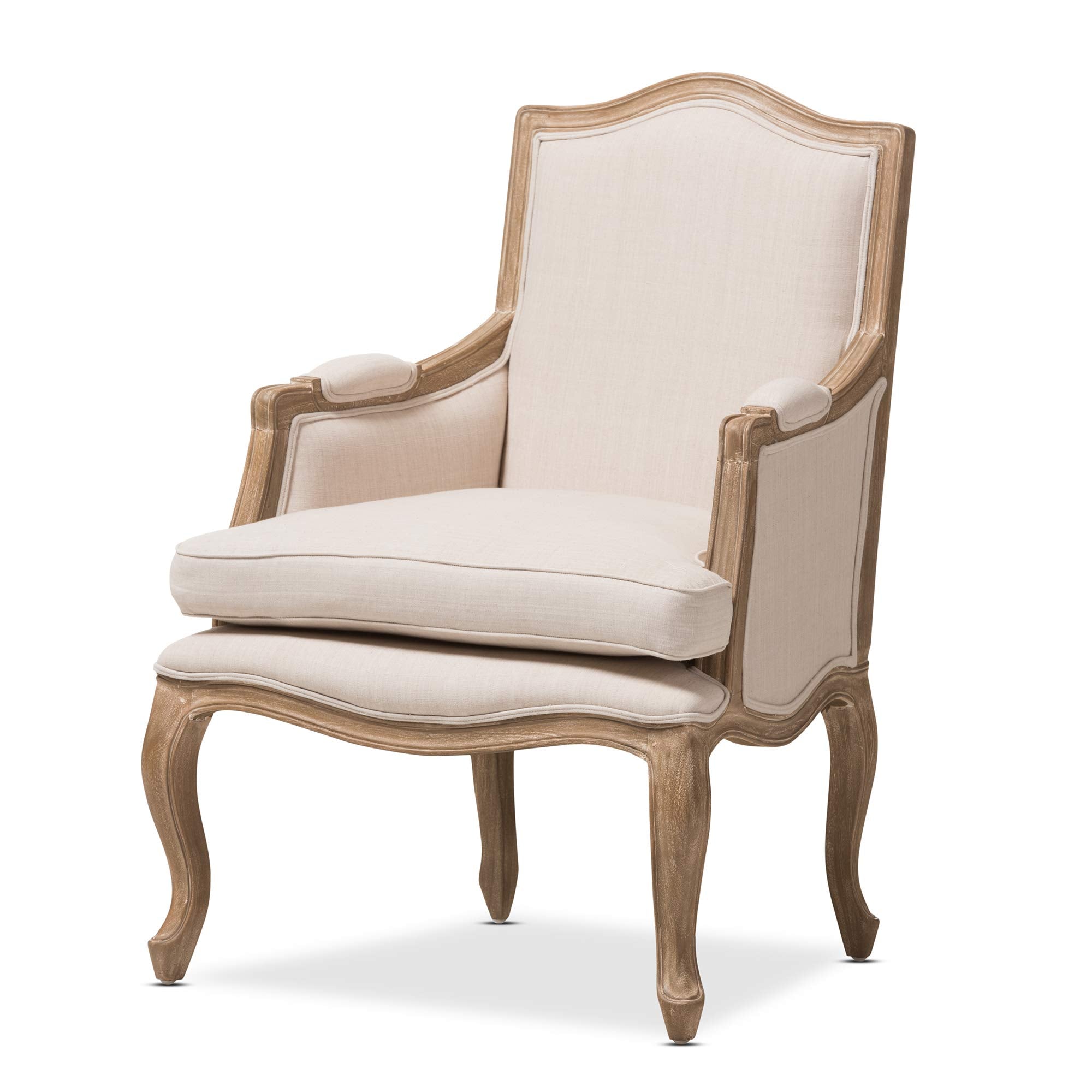 Baxton Studio Nivernais Armchair, Large, Brown