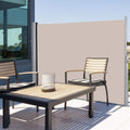 Tangkula Outdoor Patio Retractable Folding Side Screen Awning Waterproof Sun Shade Wind Screen Privacy Divider (118.5' X 71',