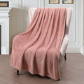 Exclusivo Mezcla Fleece Throw Blanket For Couch, Sofa, 300Gsm Super Soft And Warm Blankets, Dusty Pink Throw All Season Use, Coz