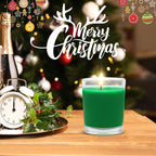Set Of 4 Green Votive Candles For Christmas And St. Patrick'S Day, Clear Glass Filled Unscented Soy Wax Candle For Spring Home D