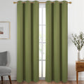 Diraysid Olive Green Grommet Blackout Curtains for Bedroom Thermal Insulated Room Darkening Curtains Drapes, 42 x 84 inch, 2 Pan
