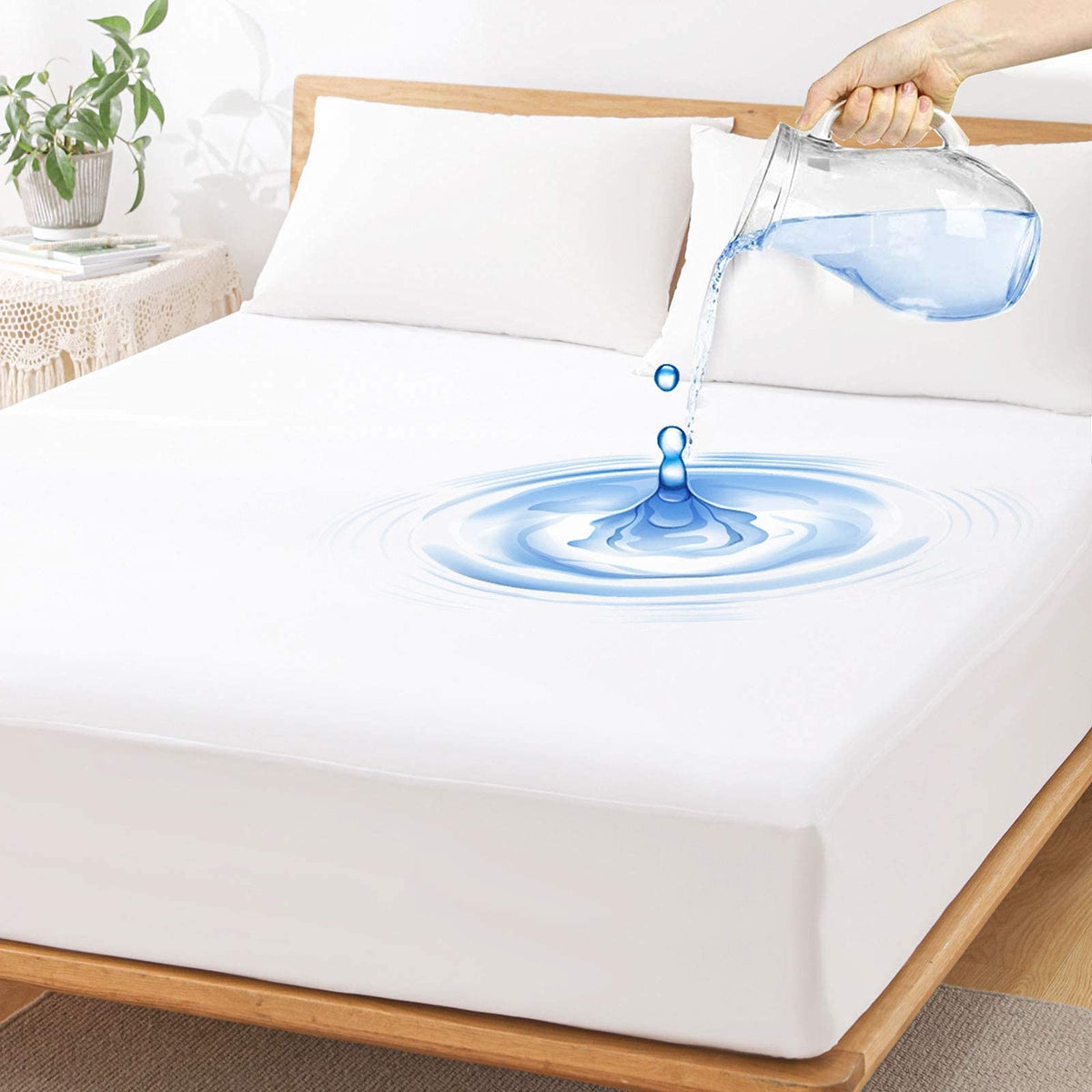 2 Pack Twin Xl Size Premium Waterproof Mattress Protector, Soft Breathable Mattress Pad Cover, Noiseless Waterproof Bed Cover -